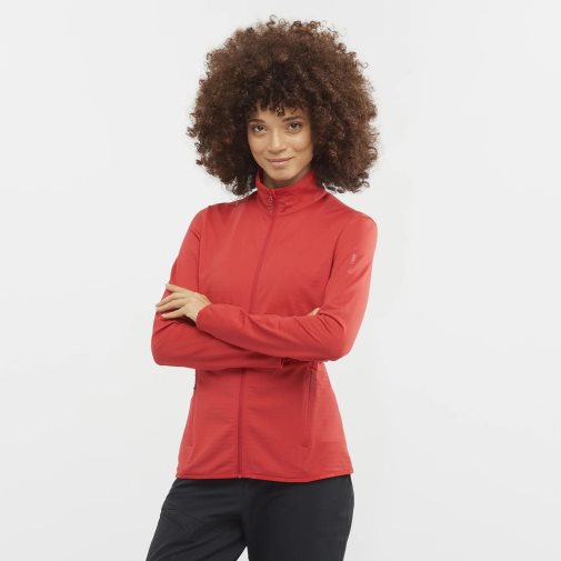 Red Salomon Essential Lightwarm Full Zip Women's Jackets | IE RS0319